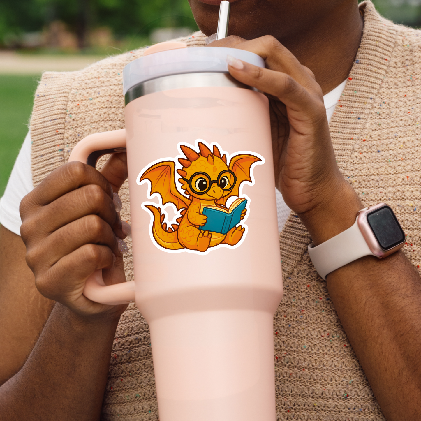 Dragon Reading Sticker