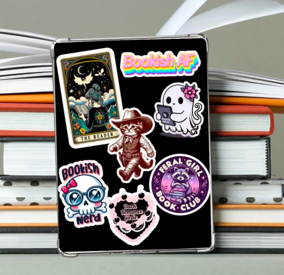 Dragon floral book sticker, kindle sticker, bookish sticker, book stickers, reader stickers, book stickers for kindle, dragon sticker,