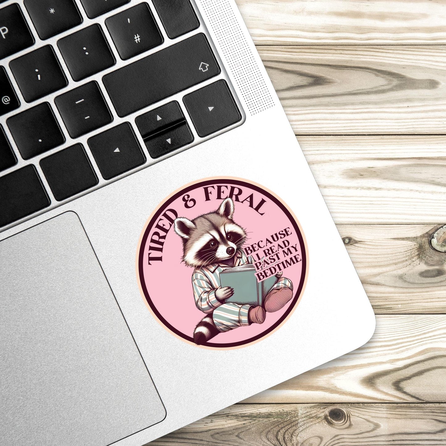 Racoon reading sticker, kindle sticker, book sticker, kindle sticker, bookish sticker, book stickers, stickers for kindle, racoon sticker