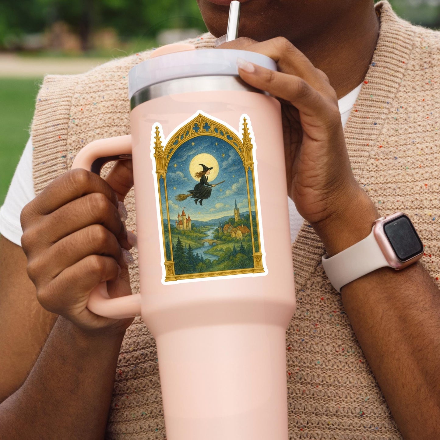 Witch Sticker, fantasy witch Sticker, gothic sticker, Fantasy Bookish Merch, fantasy window sticker, witchy sticker, fairytale sticker