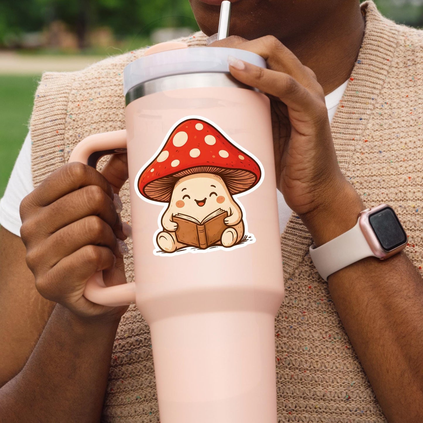 Bookish sticker, mushroom reading sticker, kindle sticker, book sticker, kindle sticker, bookish sticker, book stickers, stickers for kindle