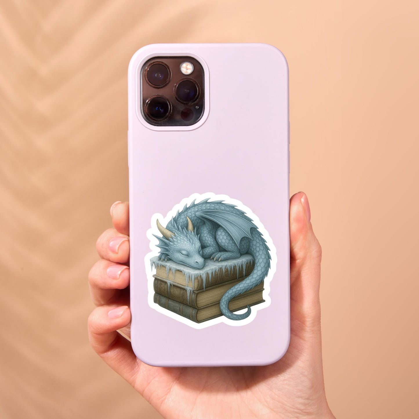 Blue ice Dragon Book Sticker, Cute Vinyl Sticker, Fantasy Bookish Merch, Book Lover Gift, e-reader Kindle Stickers, Reading Lover, Booktok