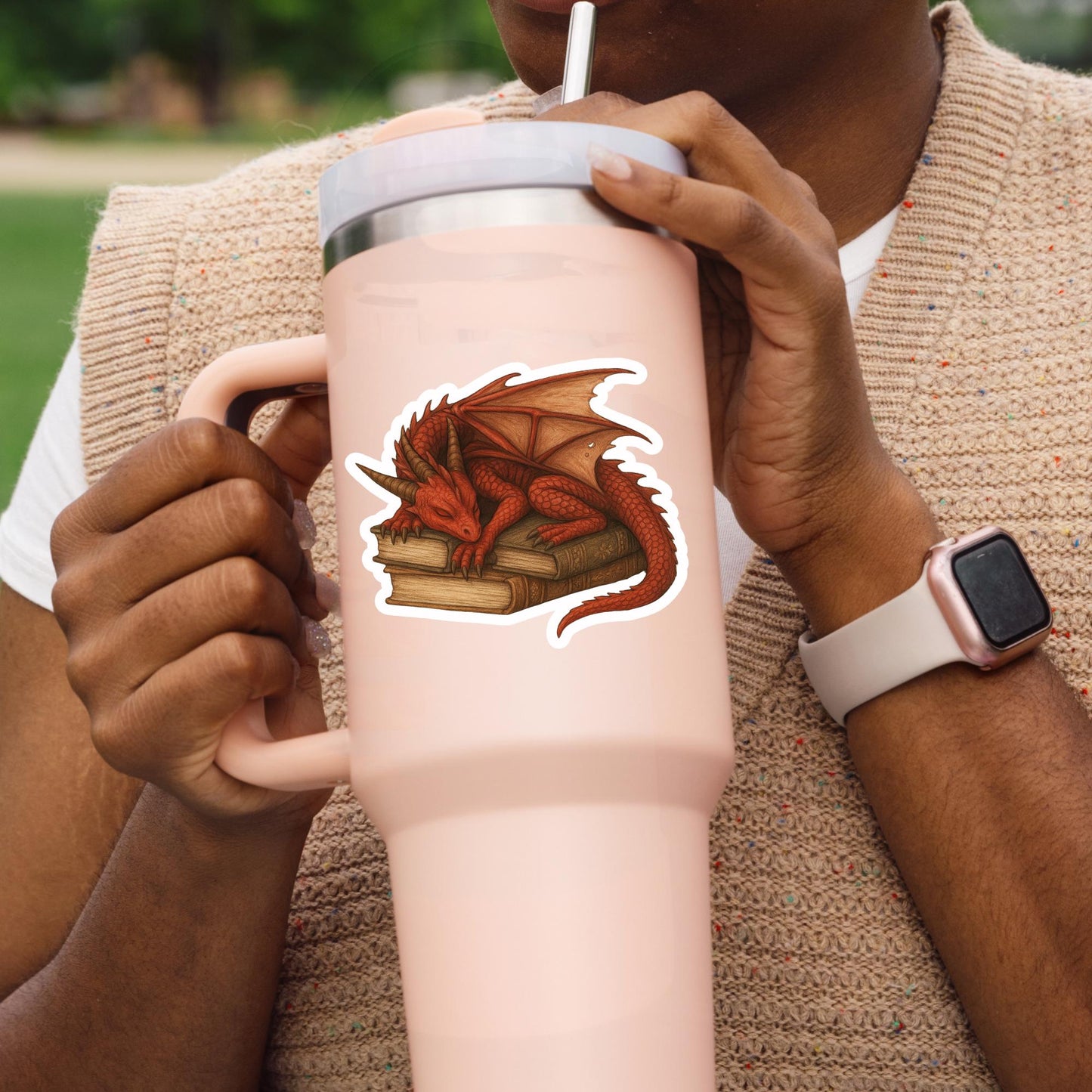 Dragon Sticker, dragon reading Sticker, gothic sticker, Fantasy Bookish Merch, Book Lover Gift, e-reader Kindle Stickers, Reading Lover