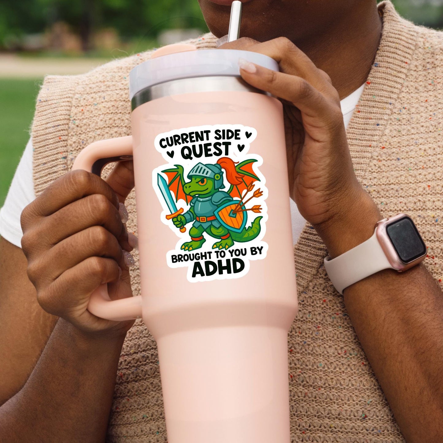 Mental Health Sticker, side quest brought to you by ADHD, Anxiety Stickers, Funny Gift, Self Love Decal, self care, self love sticker, ADHD