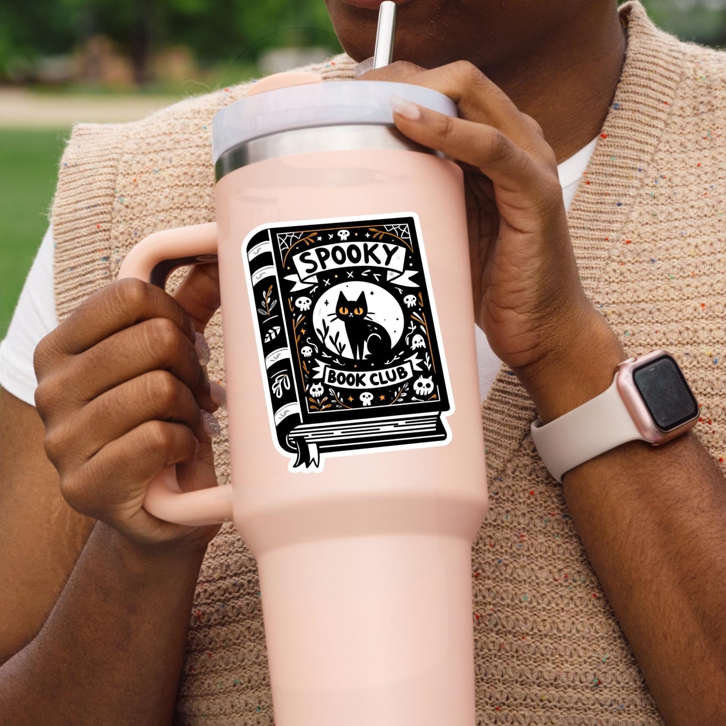 Spooky book sticker, Skeleton sticker, Halloween sticker, fall sticker, kindle sticker, gothic sticker, bookish sticker, spooky reader