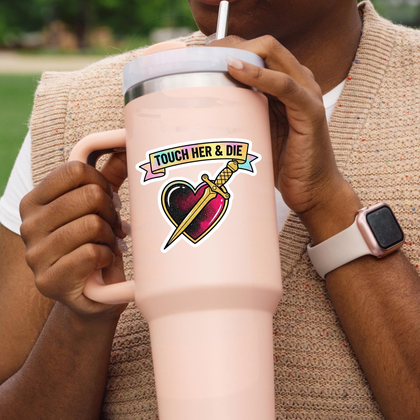 Touch her and die sticker, dark romance sticker, book club sticker, Morally grey book sticker, kindle sticker, smut sticker, smut