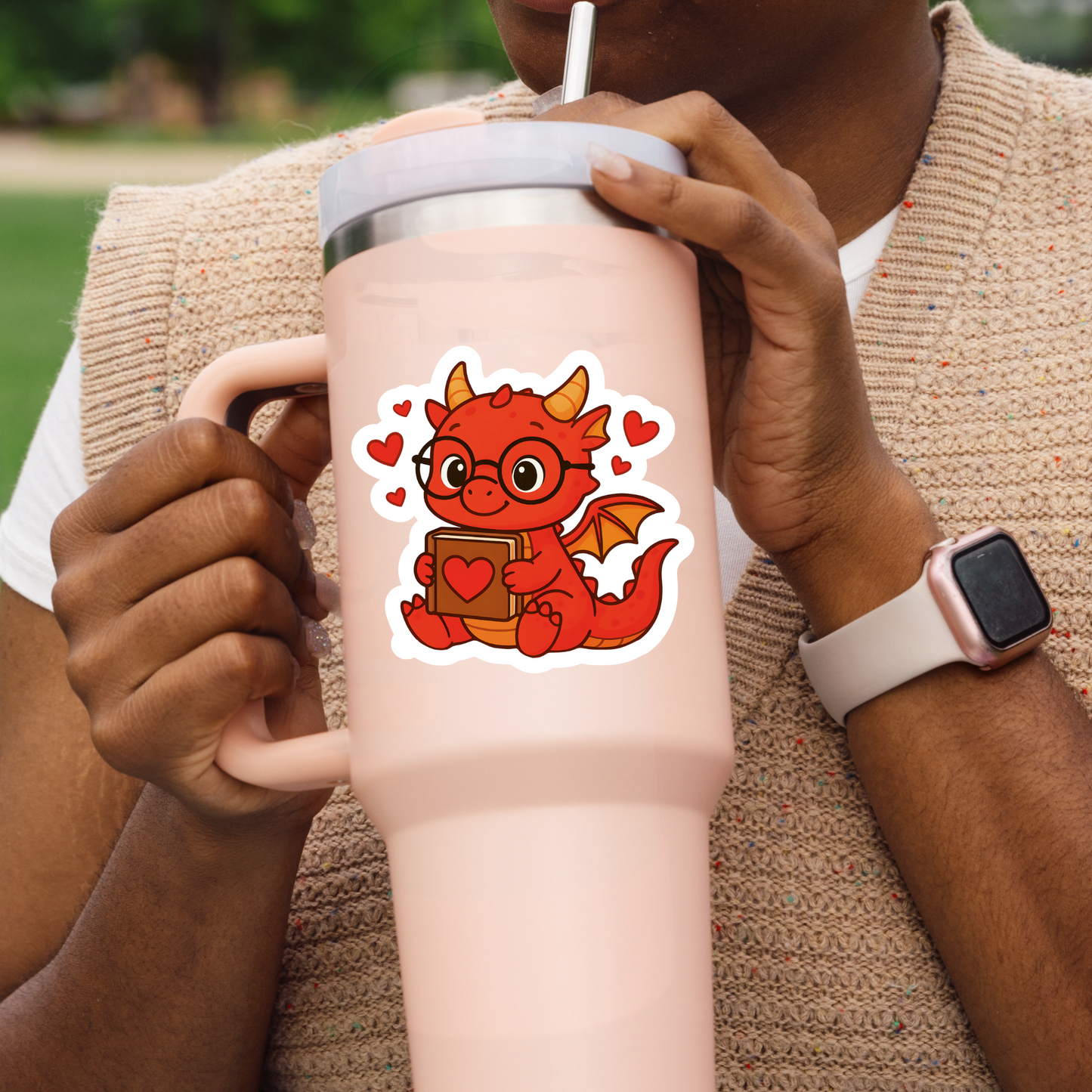 Dragon Reading Sticker