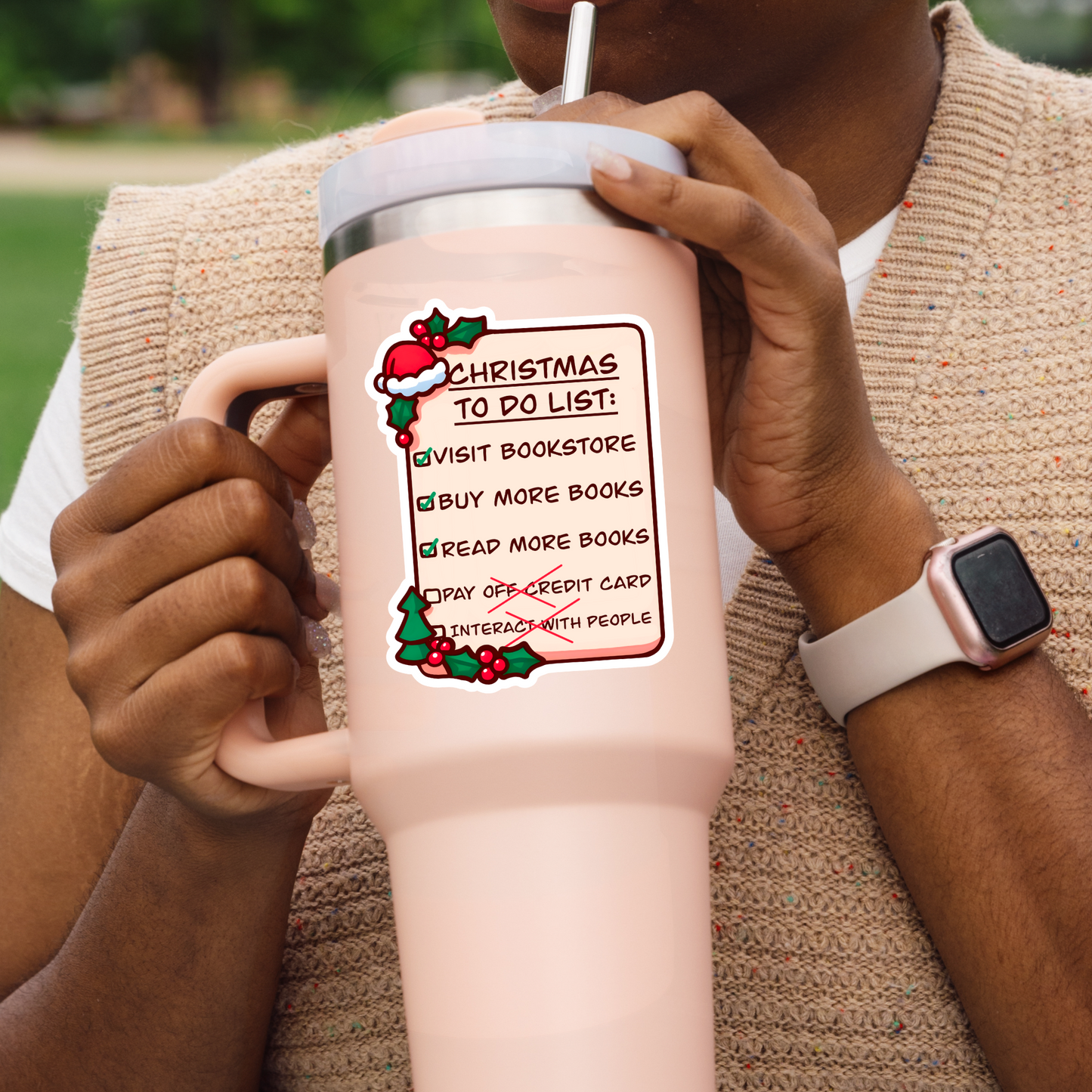 Christmas List Reading Sticker (Copy)