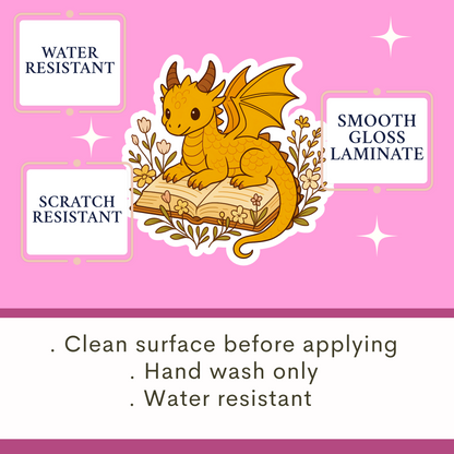 Dragon Reading Sticker