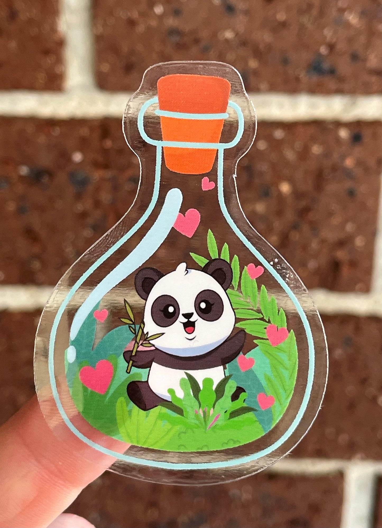 Transparent sticker, Clear stickers, cute stickers, Kawaii panda stickers, Panda love, Kawaii sticker, vinyl decal