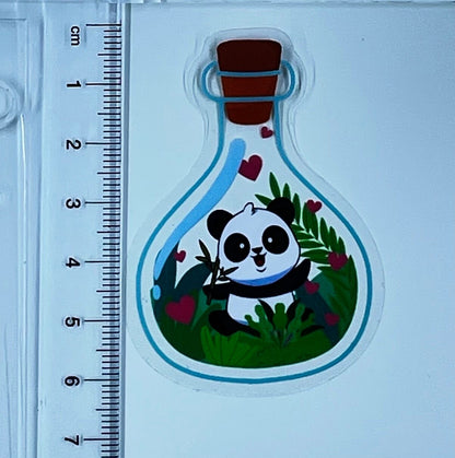 Transparent sticker, Clear stickers, cute stickers, Kawaii panda stickers, Panda love, Kawaii sticker, vinyl decal