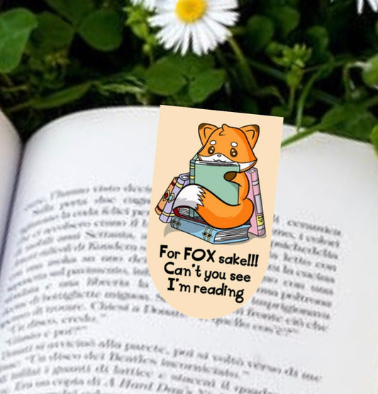 Fox bookmark, magnetic bookmark, for fox sake, Kawaii fox, fox gifts, cute bookmark, handmade bookmark, kids bookmark, reading bookmark