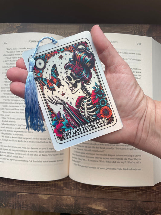 Last fuck Tarot card Bookmark, holographic bookmark, Gothic Bookmark, Booktok Bookmark, Bookish Gifts for Readers, Handmade Bookmark