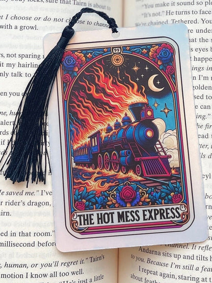 Tarot card Bookmark, holographic bookmark, hot mess express, Gothic Bookmark, Booktok Bookmark, Bookish Gifts for Readers, Handmade Bookmark