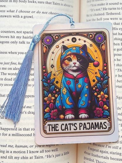 Cat Tarot card Bookmark, holographic bookmark, cat lover gift, Booktok Bookmark, Bookish Gifts for Readers, Handmade Bookmark, cat gift