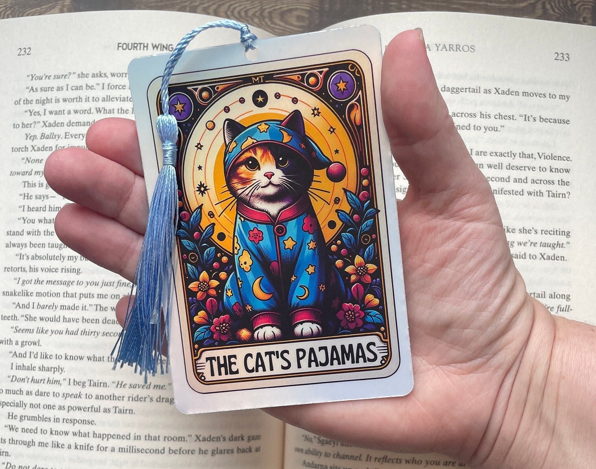 Cat Tarot card Bookmark, holographic bookmark, cat lover gift, Booktok Bookmark, Bookish Gifts for Readers, Handmade Bookmark, cat gift