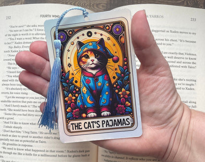 Cat Tarot card Bookmark, holographic bookmark, cat lover gift, Booktok Bookmark, Bookish Gifts for Readers, Handmade Bookmark, cat gift