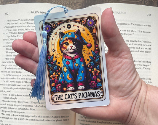 Cat Tarot card Bookmark, holographic bookmark, cat lover gift, Booktok Bookmark, Bookish Gifts for Readers, Handmade Bookmark, cat gift