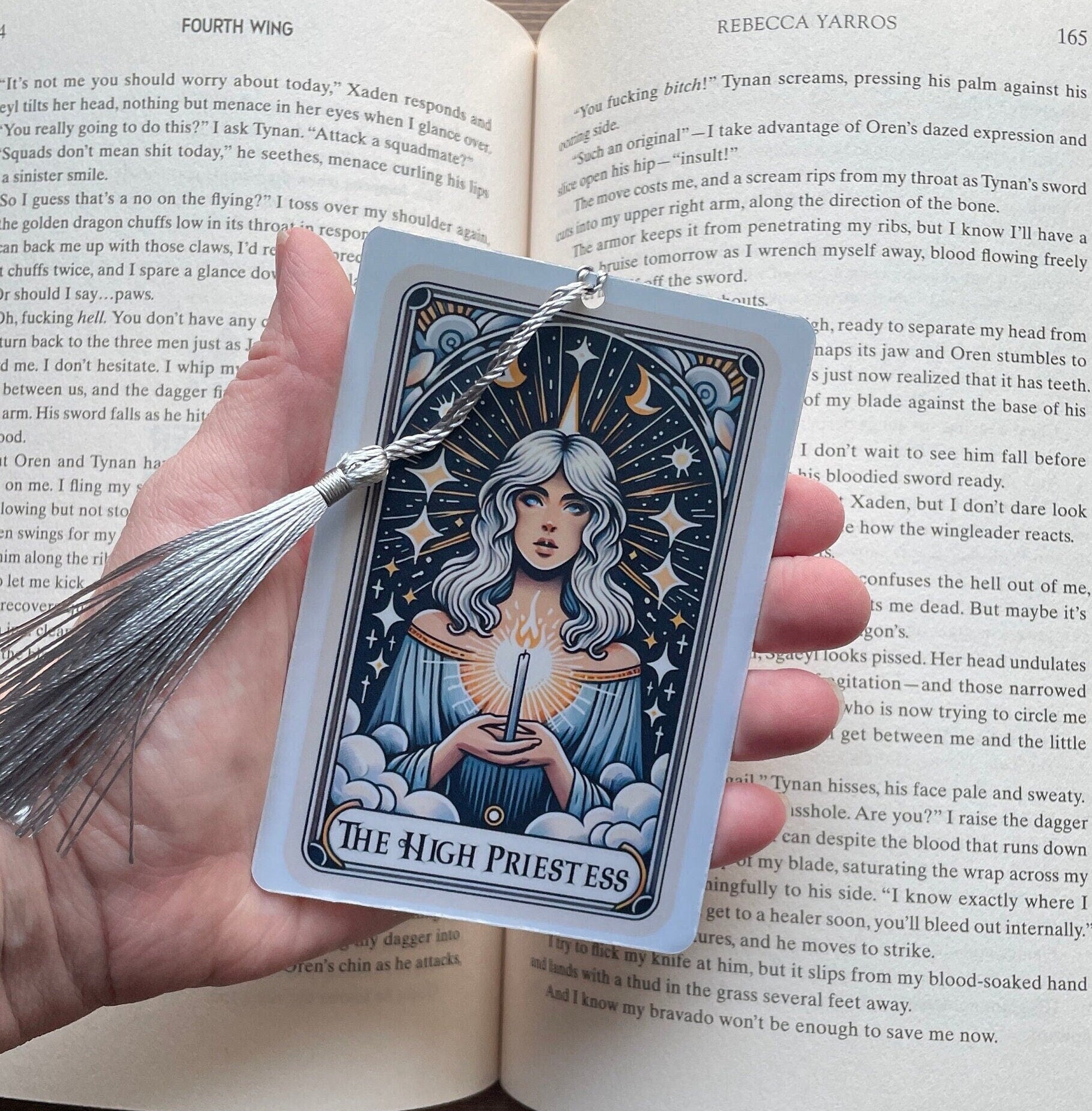 The priestess Tarot card Bookmark, holographic bookmark, Gothic Bookmark, Booktok Bookmark, Bookish Gifts for Readers, Handmade Bookmark