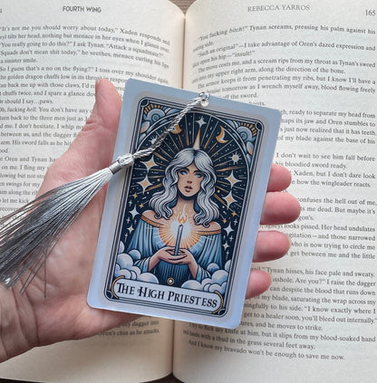 The priestess Tarot card Bookmark, holographic bookmark, Gothic Bookmark, Booktok Bookmark, Bookish Gifts for Readers, Handmade Bookmark
