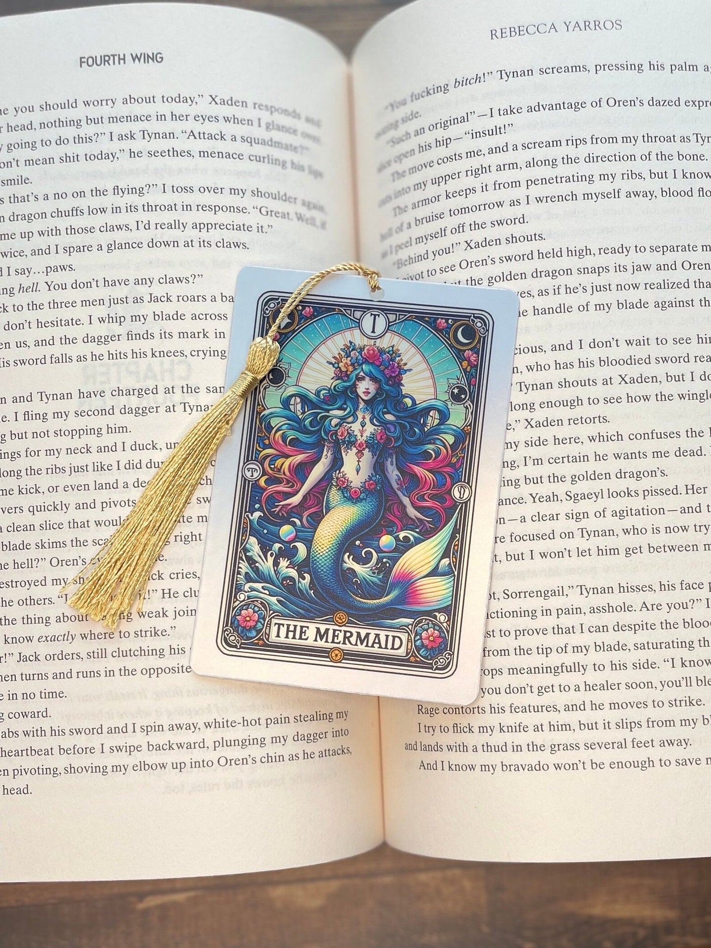 Mermaid Tarot card Bookmark, holographic bookmark, Gothic Bookmark, Booktok Bookmark, Bookish Gifts for Readers, Handmade Bookmark,