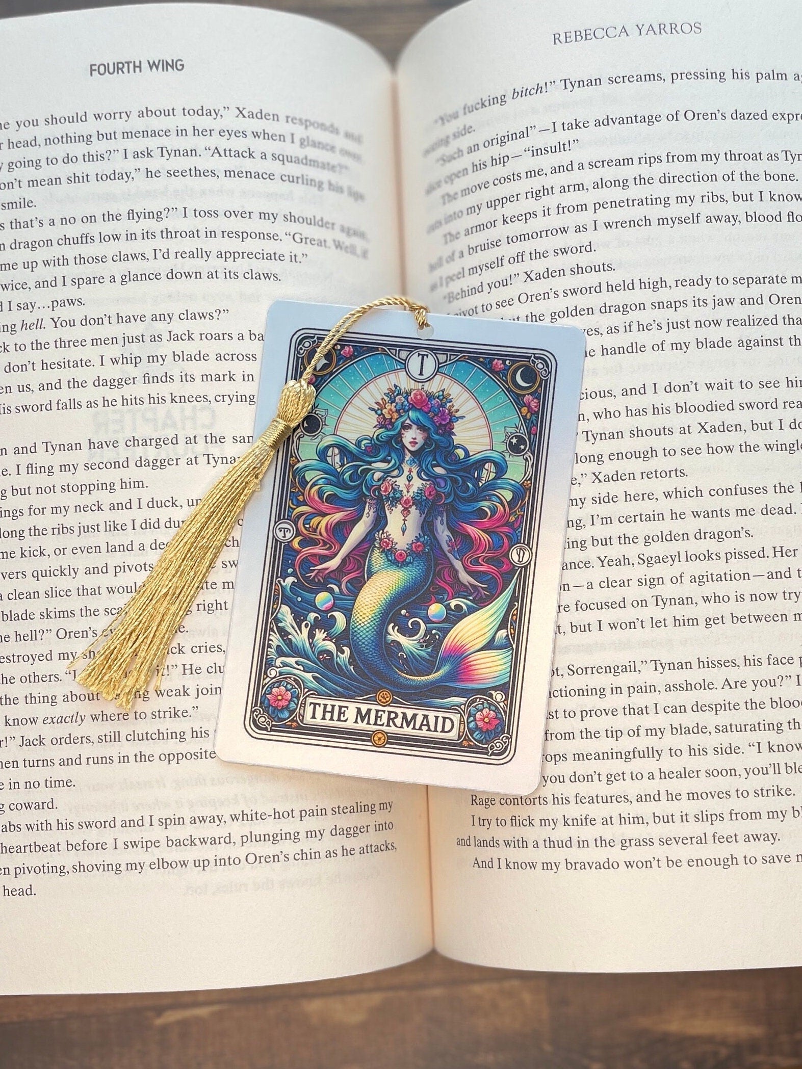 Mermaid Tarot card Bookmark, holographic bookmark, Gothic Bookmark, Booktok Bookmark, Bookish Gifts for Readers, Handmade Bookmark,