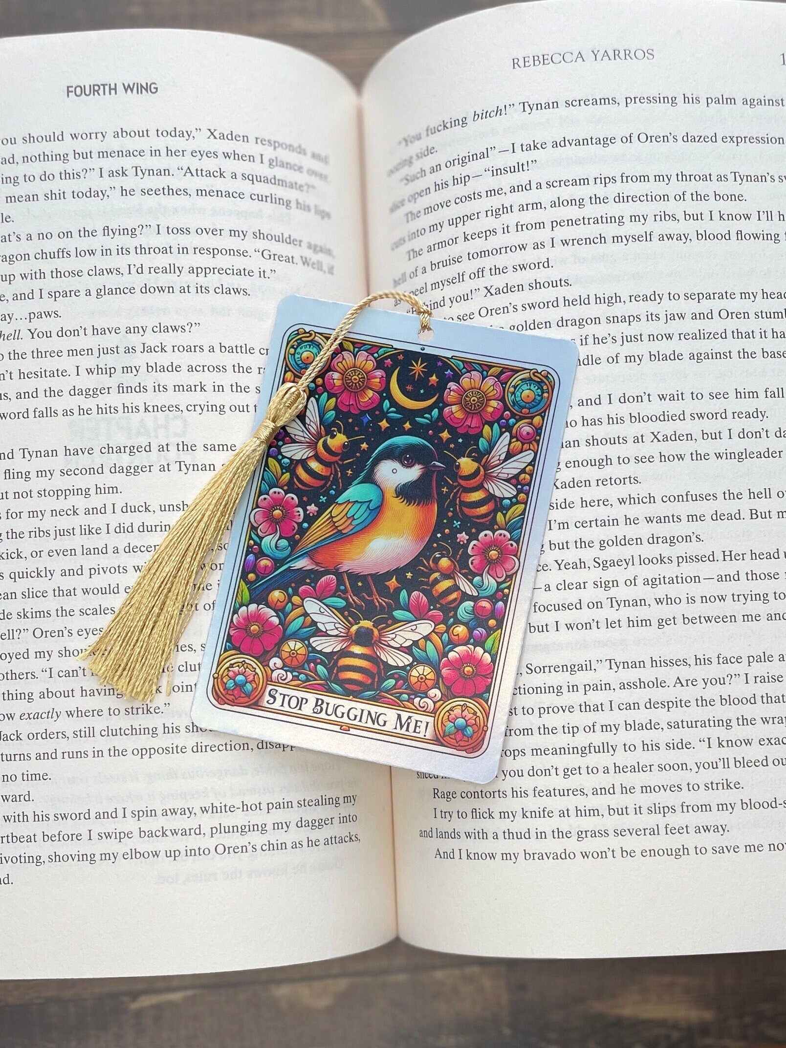Don’t bug me Tarot card Bookmark, holographic bookmark, Gothic Bookmark, Booktok Bookmark, Bookish Gifts for Readers, Handmade Bookmark