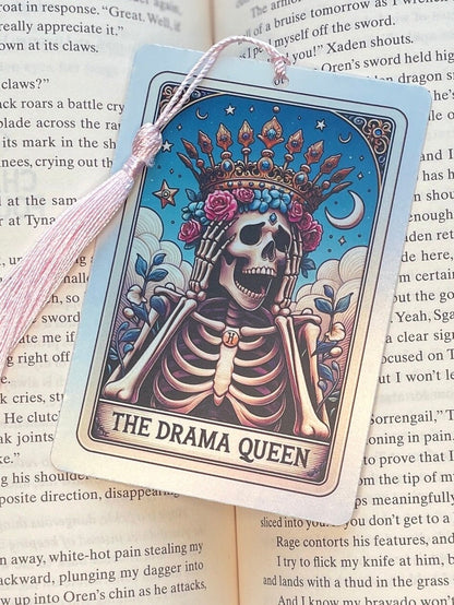 Drama Queen Tarot card Bookmark, holographic bookmark, Gothic Bookmark, Booktok Bookmark, Bookish Gifts for Readers, Handmade Bookmark
