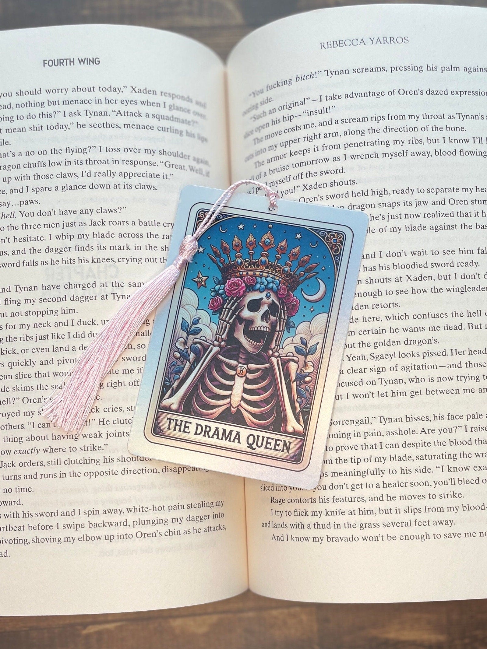 Drama Queen Tarot card Bookmark, holographic bookmark, Gothic Bookmark, Booktok Bookmark, Bookish Gifts for Readers, Handmade Bookmark
