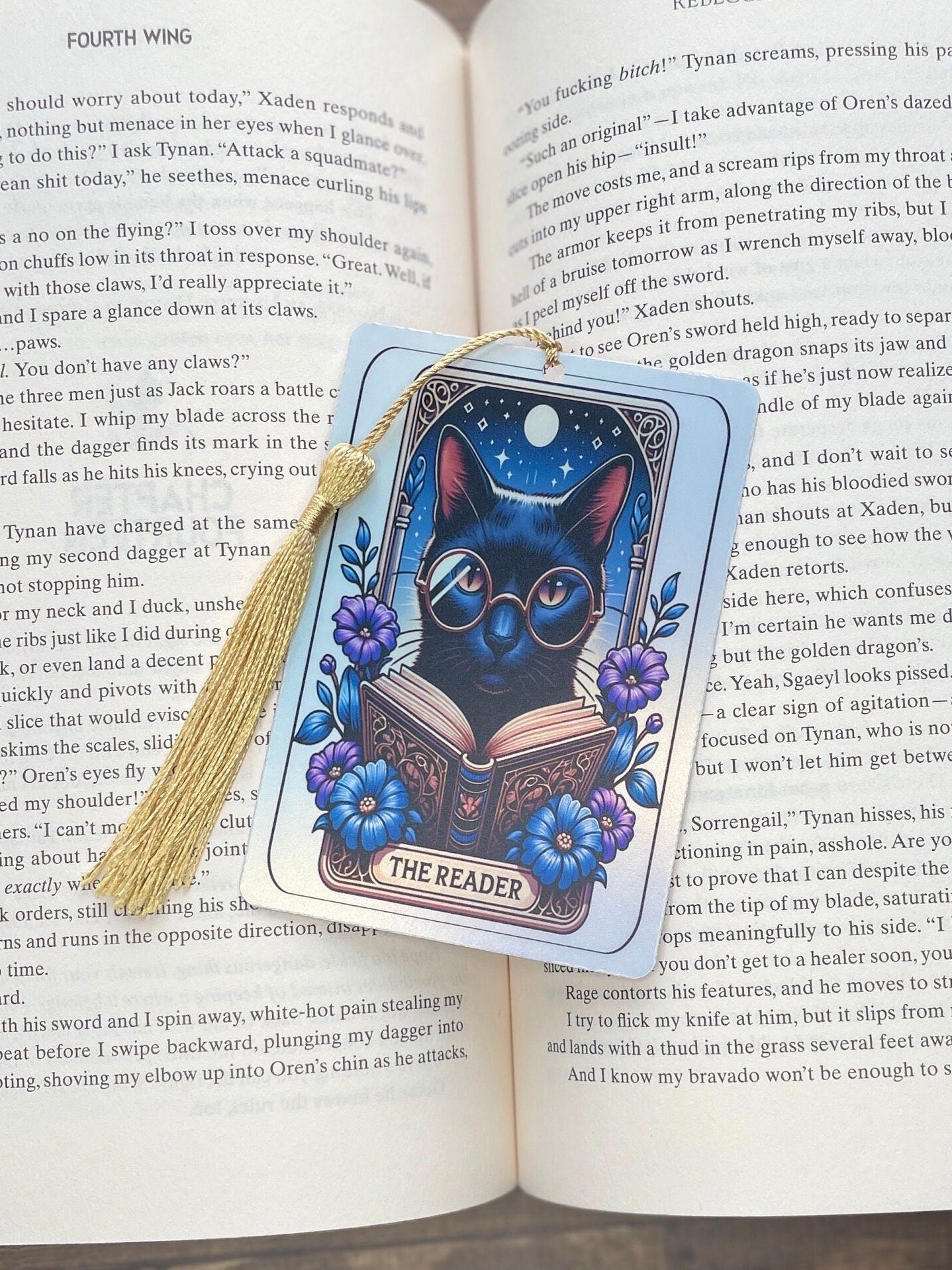 Cat Tarot card Bookmark, holographic bookmark, cat lover gift, Booktok Bookmark, Bookish Gifts for Readers, Handmade Bookmark, cat gift