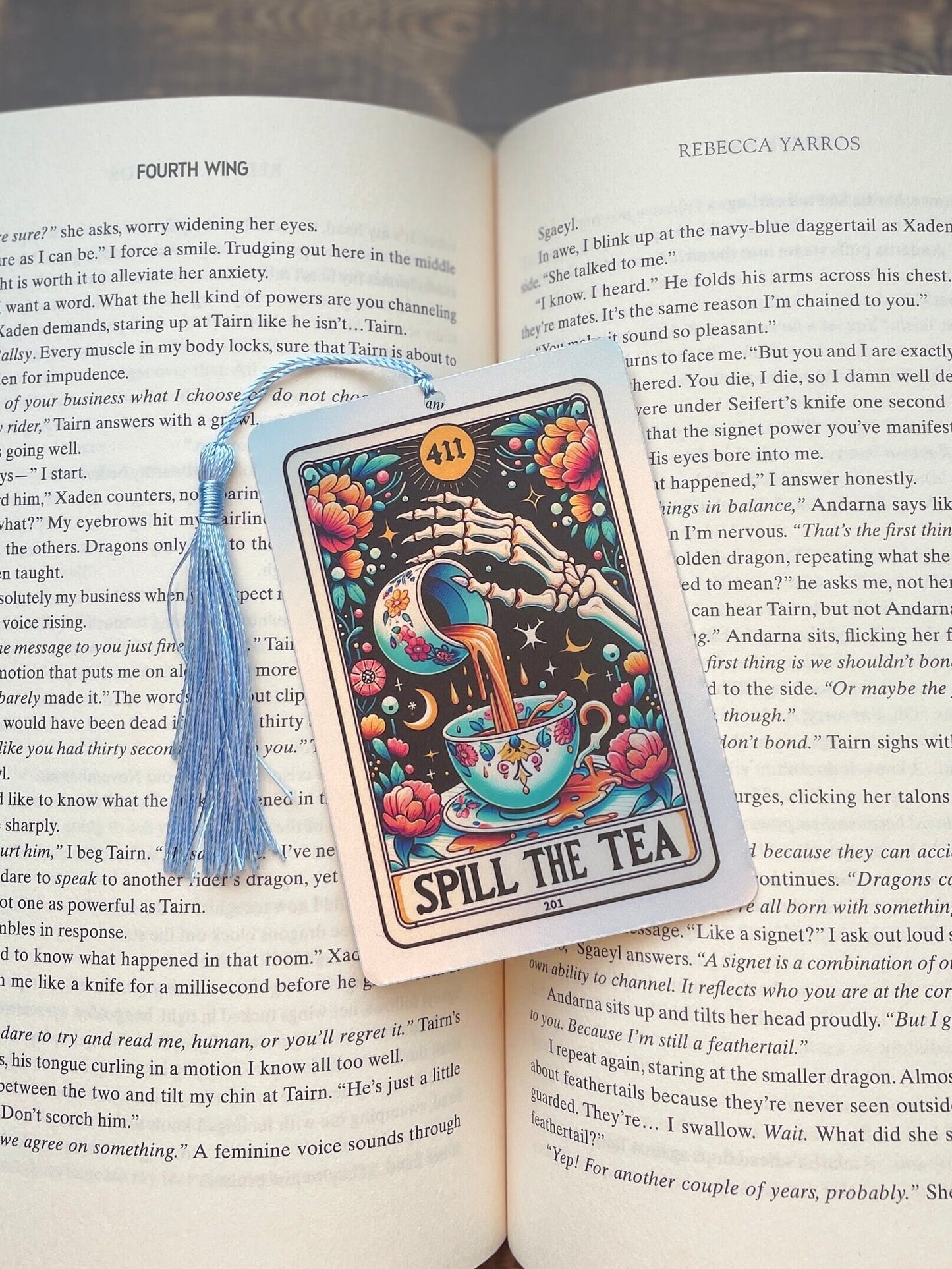 Tea Tarot card Bookmark, holographic bookmark, Booktok Bookmark, Bookish Gifts for Readers, Handmade Bookmark, spill the tea, gift for mum