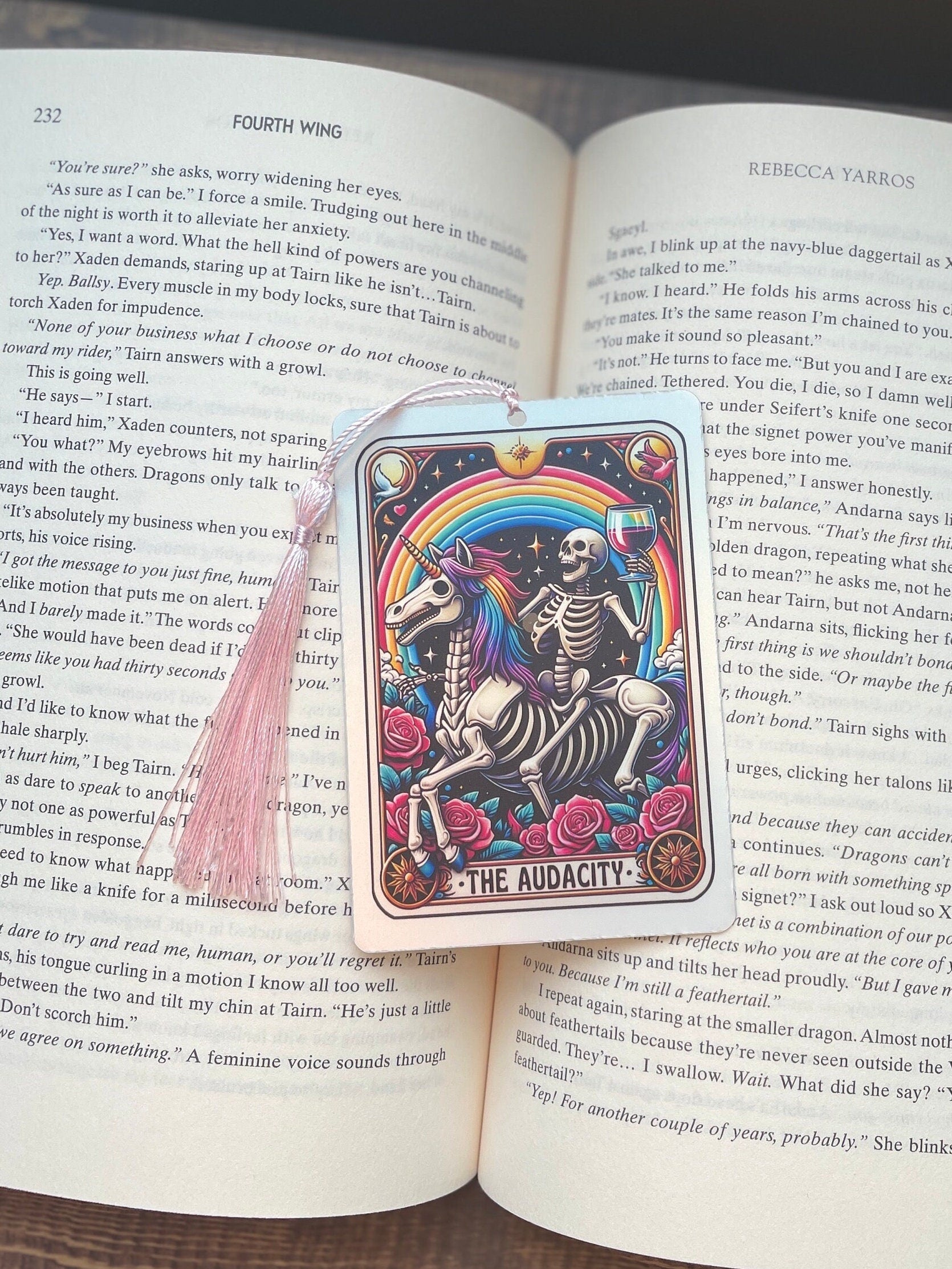 Tarot card Bookmark, holographic bookmark, the audacity, Gothic Bookmark, Booktok Bookmark, Bookish Gifts for Readers, Handmade Bookmark,