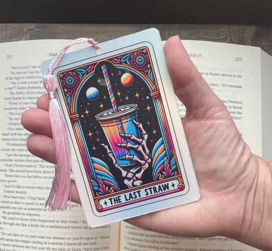 Tarot card Bookmark, holographic bookmark, the last straw, Gothic Bookmark, Booktok Bookmark, Bookish Gifts for Readers, Handmade Bookmark
