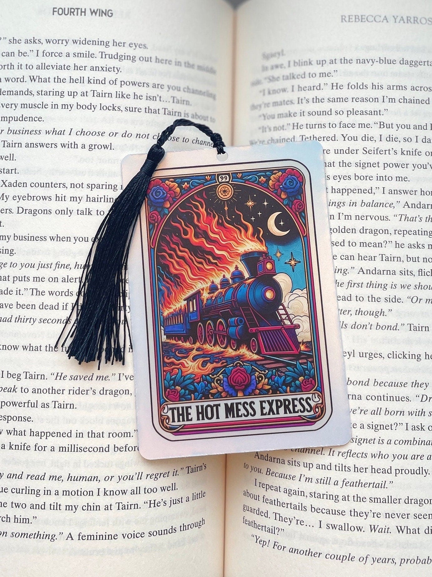 Tarot card Bookmark, holographic bookmark, hot mess express, Gothic Bookmark, Booktok Bookmark, Bookish Gifts for Readers, Handmade Bookmark