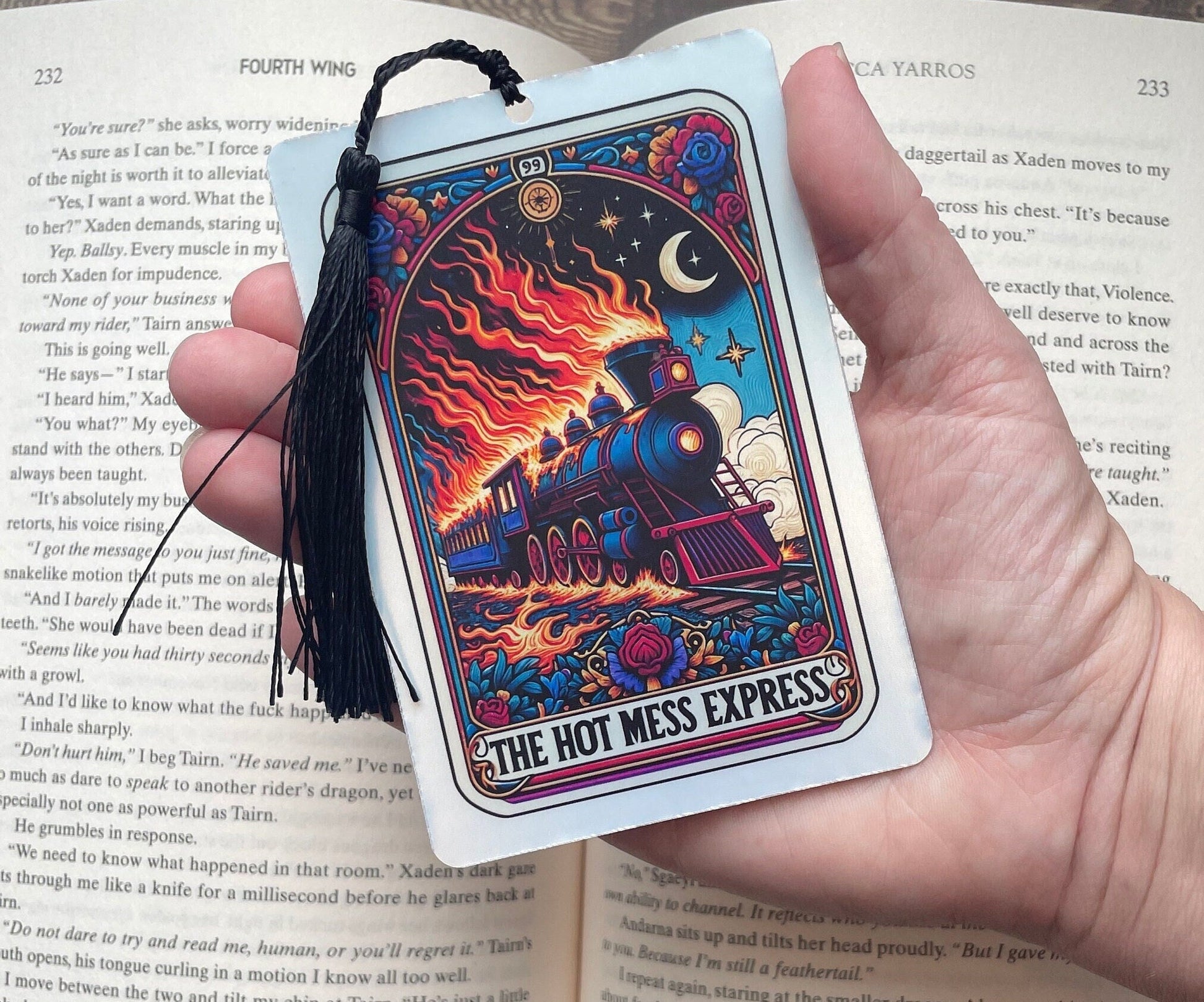 Tarot card Bookmark, holographic bookmark, hot mess express, Gothic Bookmark, Booktok Bookmark, Bookish Gifts for Readers, Handmade Bookmark