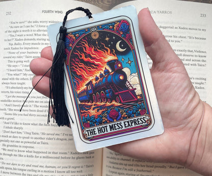 Tarot card Bookmark, holographic bookmark, hot mess express, Gothic Bookmark, Booktok Bookmark, Bookish Gifts for Readers, Handmade Bookmark