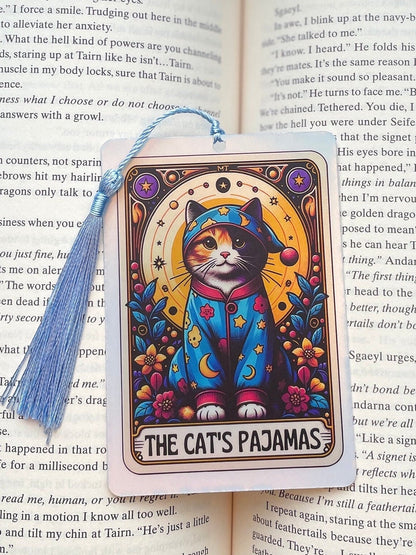 Cat Tarot card Bookmark, holographic bookmark, cat lover gift, Booktok Bookmark, Bookish Gifts for Readers, Handmade Bookmark, cat gift