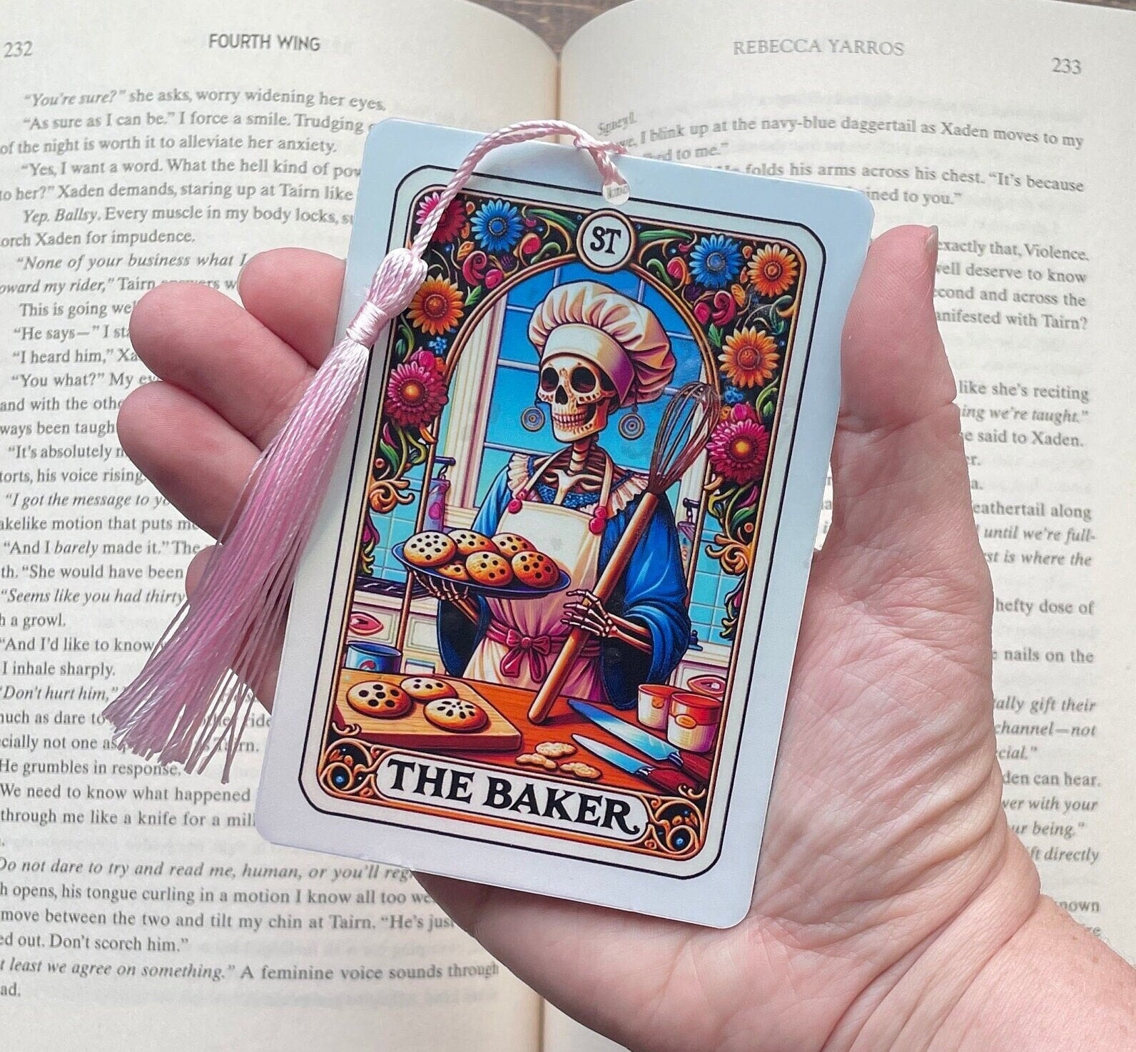 The baker Tarot card Bookmark, holographic bookmark, Gothic Bookmark, Booktok Bookmark, Bookish Gifts for Readers, Handmade Bookmark
