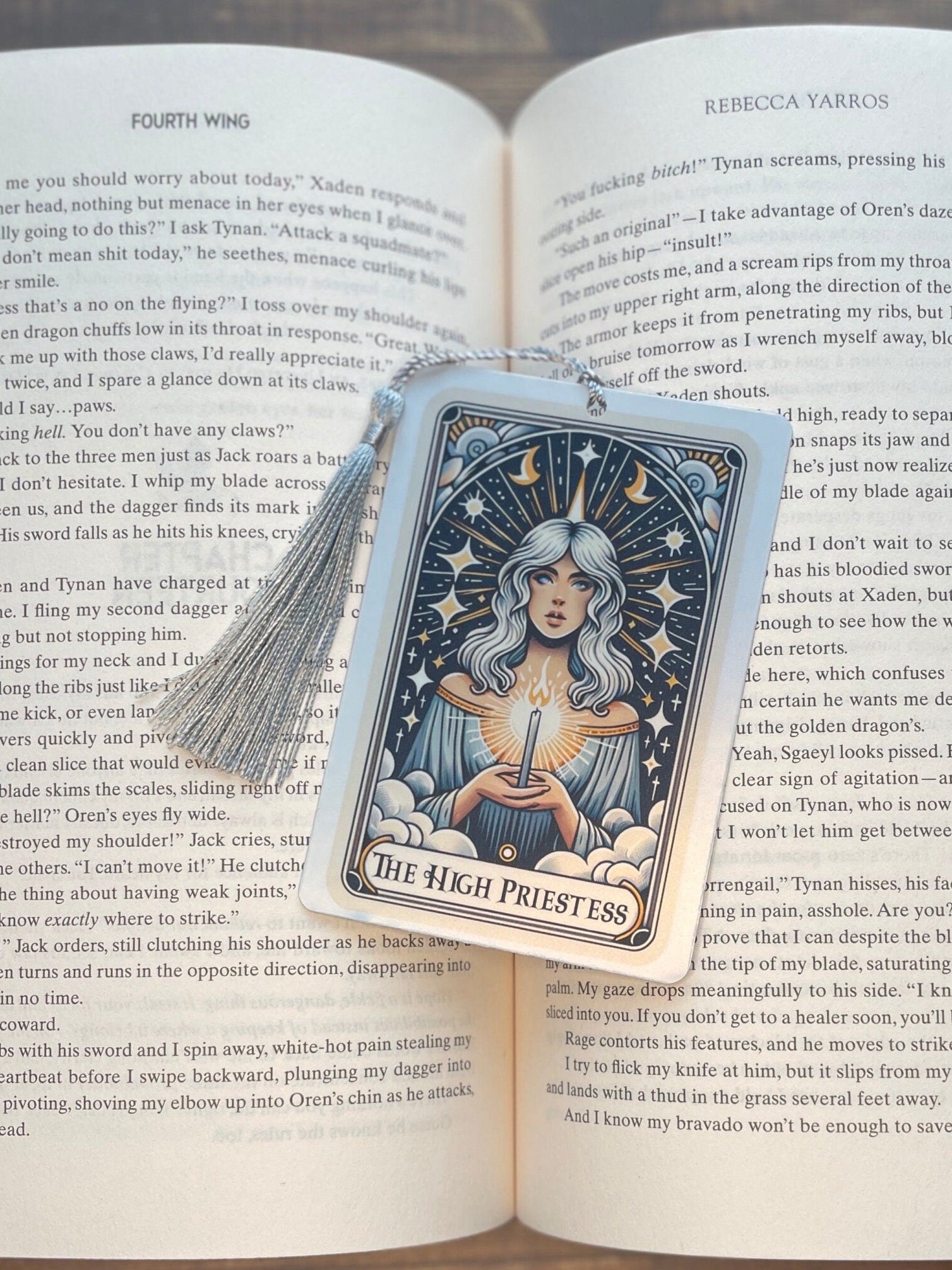 The priestess Tarot card Bookmark, holographic bookmark, Gothic Bookmark, Booktok Bookmark, Bookish Gifts for Readers, Handmade Bookmark