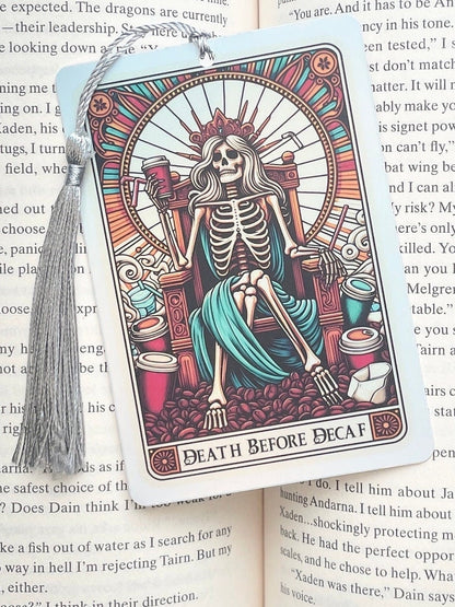 Coffee Tarot card Bookmark, holographic bookmark, Gothic Bookmark, Booktok Bookmark, Bookish Gifts for Readers, Handmade Bookmark