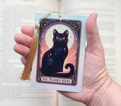 Cat Tarot card Bookmark, holographic bookmark, cat lover gift, Booktok Bookmark, Bookish Gifts for Readers, Handmade Bookmark, cat gift