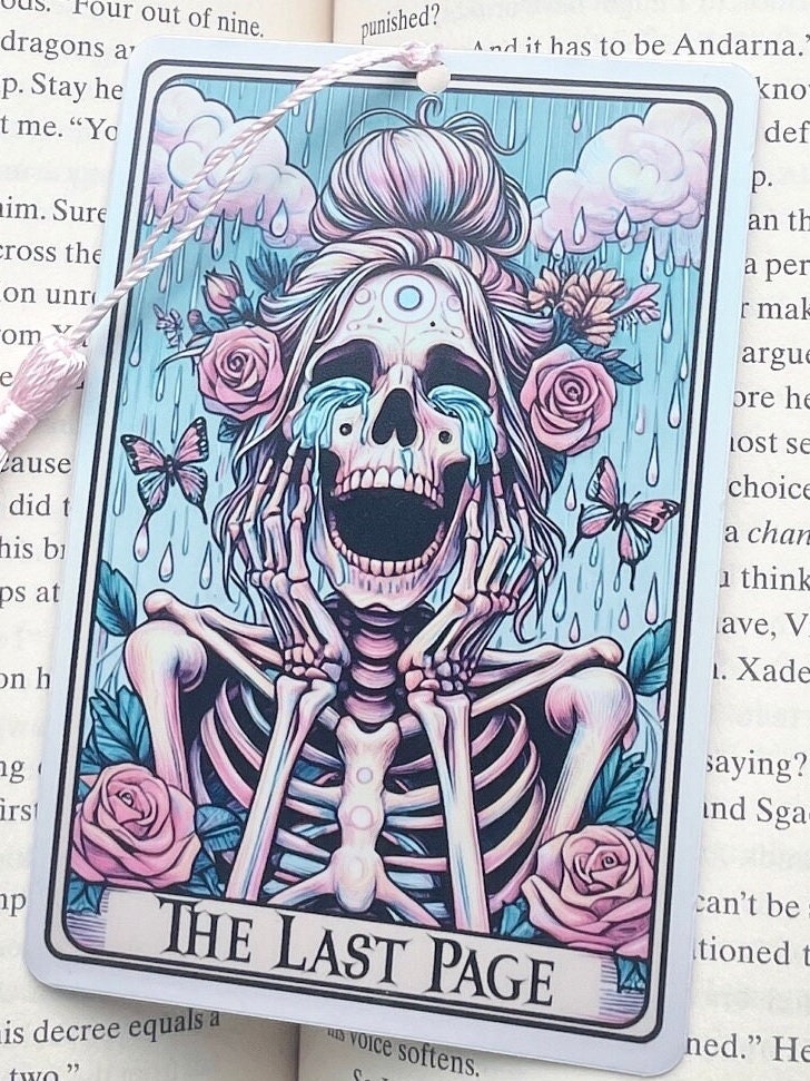 The Last Page Tarot card Bookmark, holographic bookmark, Gothic Bookmark, Booktok Bookmark, Bookish Gifts for Readers, Handmade Bookmark