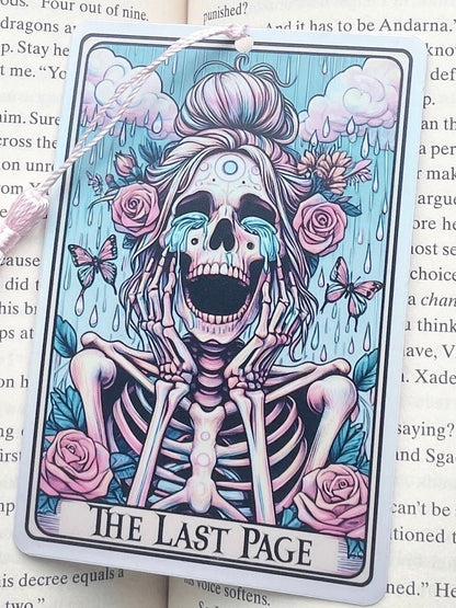 The Last Page Tarot card Bookmark, holographic bookmark, Gothic Bookmark, Booktok Bookmark, Bookish Gifts for Readers, Handmade Bookmark