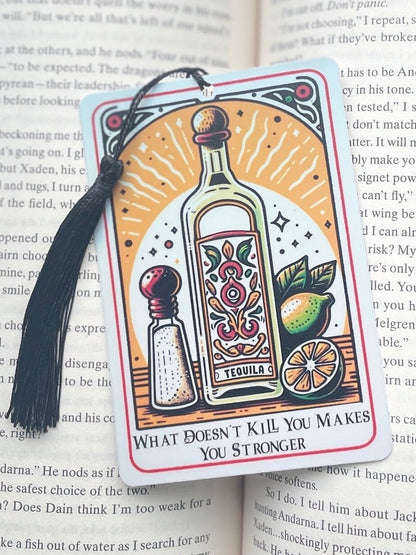 Tequila Tarot card Bookmark, holographic bookmark, Gothic Bookmark, Booktok Bookmark, Bookish Gifts for Readers, Handmade Bookmark