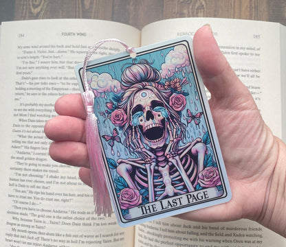 The Last Page Tarot card Bookmark, holographic bookmark, Gothic Bookmark, Booktok Bookmark, Bookish Gifts for Readers, Handmade Bookmark