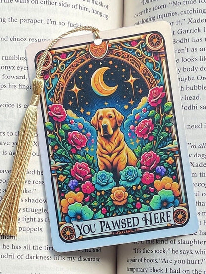 Labrador Tarot card Bookmark, holographic bookmark, Gothic Bookmark, Booktok Bookmark, Bookish Gifts for Readers, Handmade Bookmark,