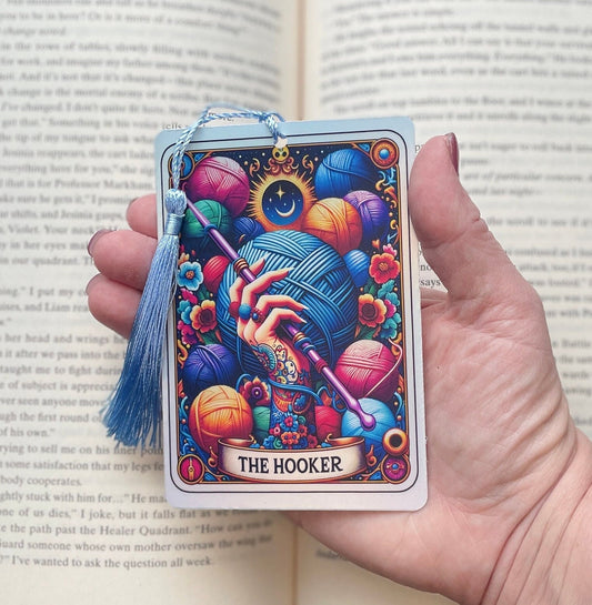 The hooker Tarot card Bookmark, gift for crochet, Gothic Bookmark, Booktok Bookmark, Bookish Gifts for Readers, Handmade Bookmark, crochet