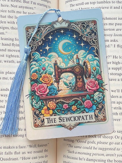 Sewing Tarot card Bookmark, sewsciopath, Gothic Bookmark, Booktok Bookmark, Bookish Gifts for Readers, Handmade Bookmark, sewing gift