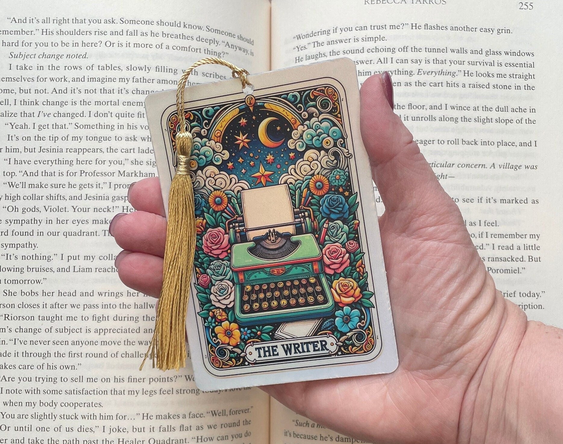 The writer Tarot card Bookmark, holographic bookmark, Gothic Bookmark, Booktok Bookmark, Bookish Gifts for Readers, Handmade Bookmark