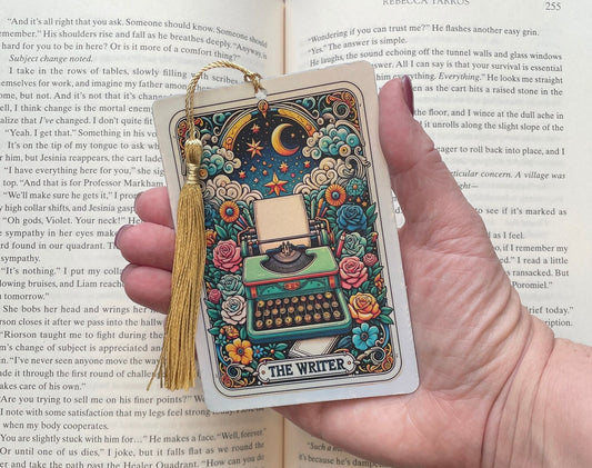 The writer Tarot card Bookmark, holographic bookmark, Gothic Bookmark, Booktok Bookmark, Bookish Gifts for Readers, Handmade Bookmark